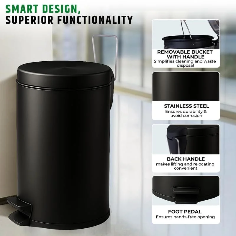 Mummas-LIFE-8L Trash Can with Lid (Pack of 2) for Kitchen, Bathroom & Office | Buy Online India